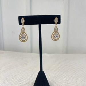 Elegant CZ Gold Earrings